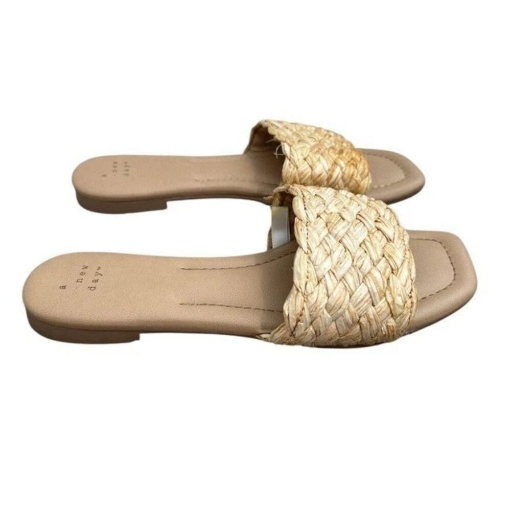 Women's Carissa Slide Sandals - A New Day Almond Size 7.5
